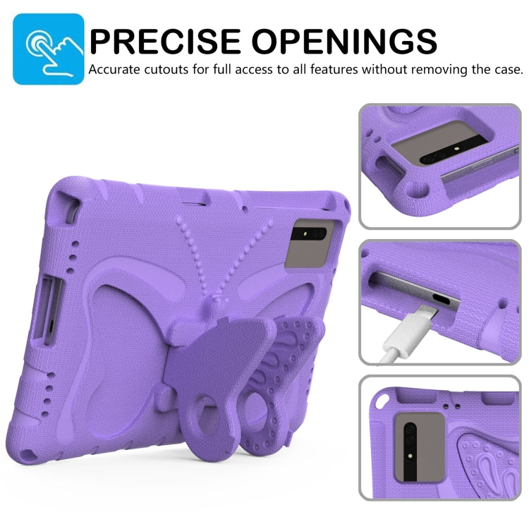 For Lenovo Tab M11 / Xiaoxin Pad 11 2024 Butterfly Bracket EVA Shockproof Tablet Case(Light Purple)