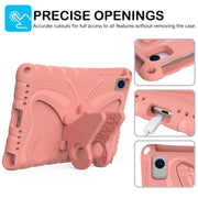 For Lenovo Tab M10 Plus TB-X606F 10.3 Butterfly Bracket EVA Shockproof Tablet Case(Pink Orange)