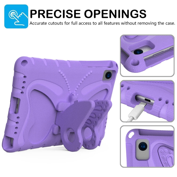 For Lenovo Tab M10 Plus TB-X606F 10.3 Butterfly Bracket EVA Shockproof Tablet Case(Light Purple)