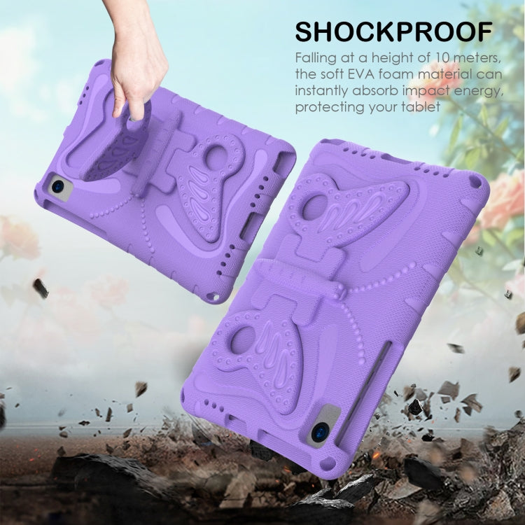 For Lenovo Tab M10 Plus TB-X606F 10.3 Butterfly Bracket EVA Shockproof Tablet Case(Light Purple)