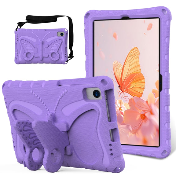 For Lenovo Tab M10 Plus TB-X606F 10.3 Butterfly Bracket EVA Shockproof Tablet Case(Light Purple)