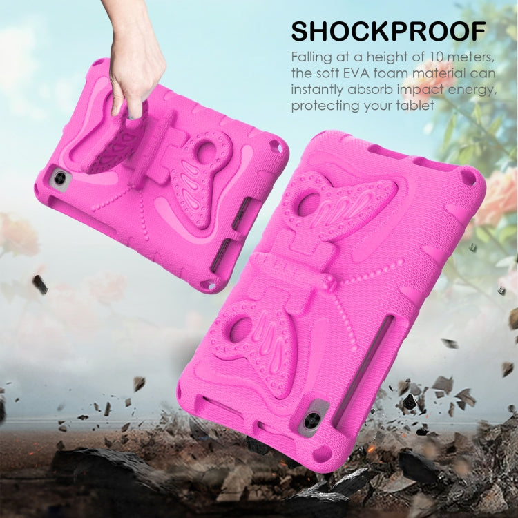 For Lenovo Tab M8 TB-8505F 8.0 / TB-8705N Butterfly Bracket EVA Shockproof Tablet Case(RoseRed)