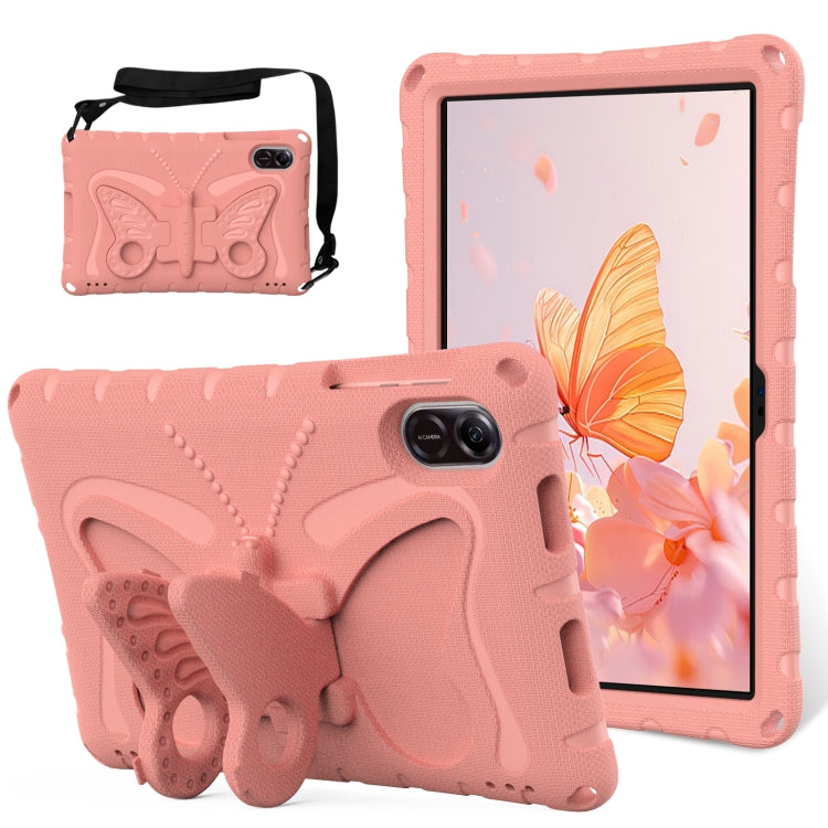 For Honor Pad X9 Butterfly Bracket EVA Shockproof Tablet Case(Pink Orange)