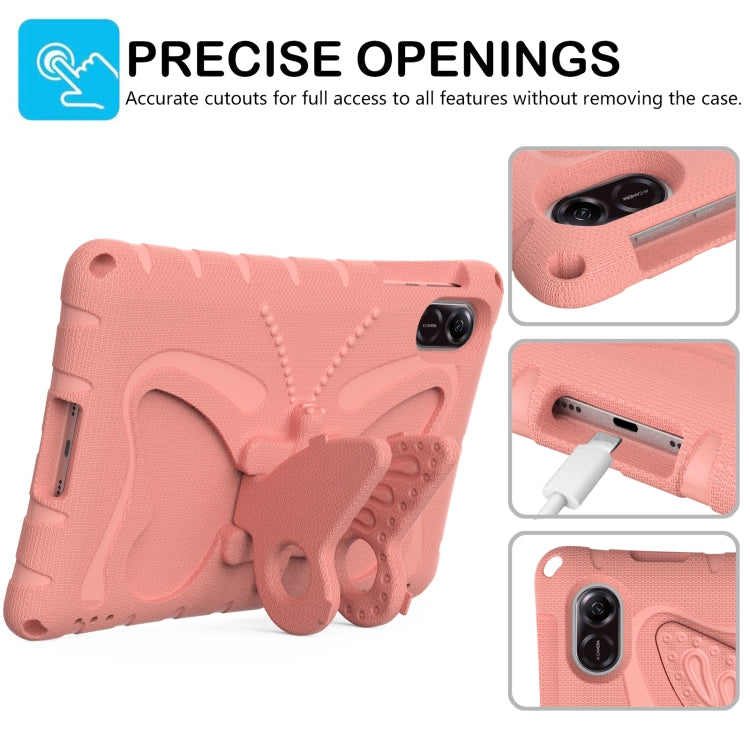 For Honor Pad X9 Butterfly Bracket EVA Shockproof Tablet Case(Pink Orange)