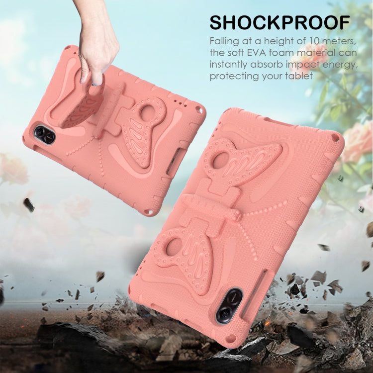 For Honor Pad X9 Butterfly Bracket EVA Shockproof Tablet Case(Pink Orange)