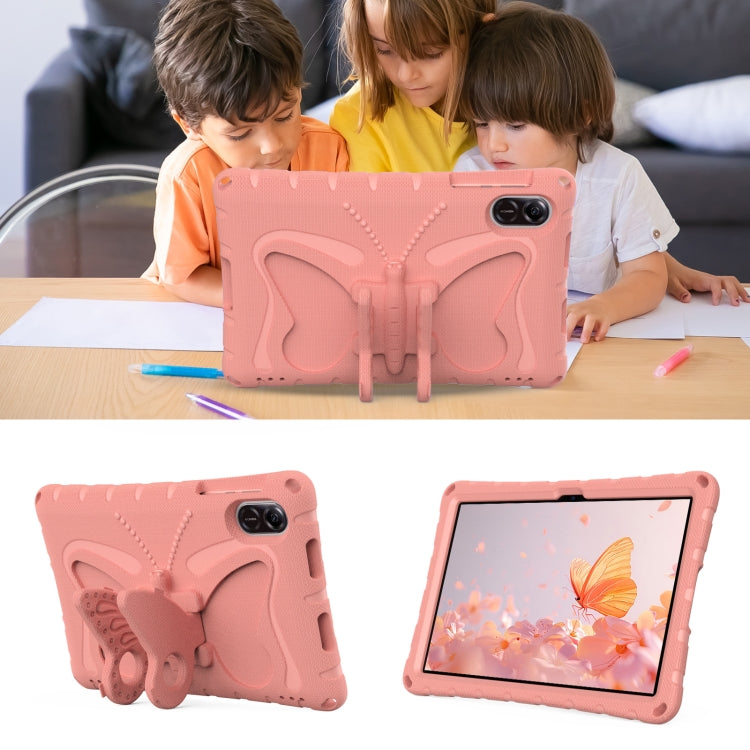 For Honor Pad X9 Butterfly Bracket EVA Shockproof Tablet Case(Pink Orange)