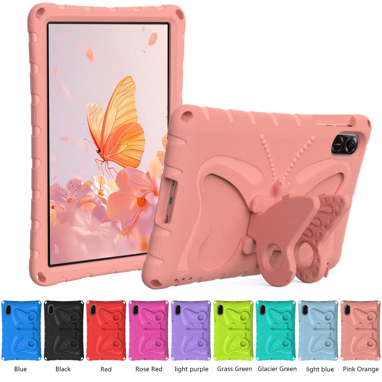 For Honor Pad X9 Butterfly Bracket EVA Shockproof Tablet Case(Pink Orange)
