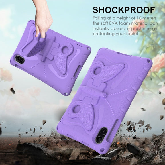 For Honor Pad X9 Butterfly Bracket EVA Shockproof Tablet Case(Light Purple)