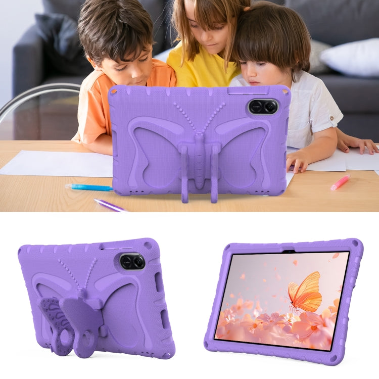 For Honor Pad X9 Butterfly Bracket EVA Shockproof Tablet Case(Light Purple)