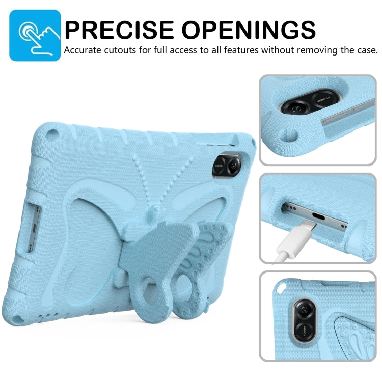 For Honor Pad X8 Pro 11.5 Butterfly Bracket EVA Shockproof Tablet Case(Light Blue)