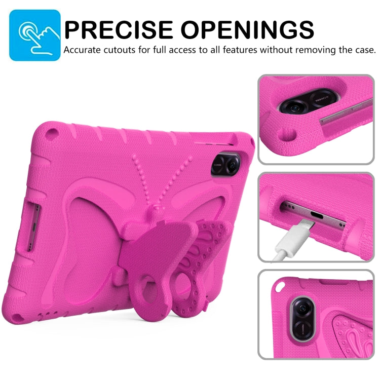 For Honor Pad X8 Pro 11.5 Butterfly Bracket EVA Shockproof Tablet Case(Rose Red)