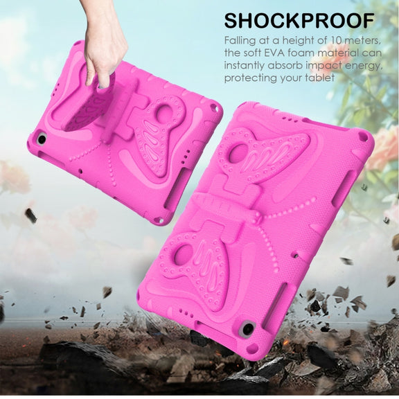 For Honor Pad X6 / Enjoy Tablet 2 Butterfly Bracket EVA Shockproof Tablet Case(Rose Red)