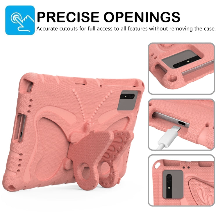 For Honor Tablet V7 11 2021 Butterfly Bracket EVA Shockproof Tablet Case(Pink Orange)