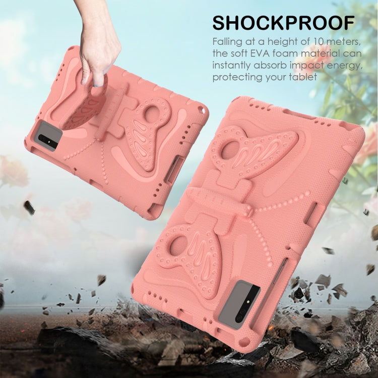 For Honor Tablet V7 11 2021 Butterfly Bracket EVA Shockproof Tablet Case(Pink Orange)