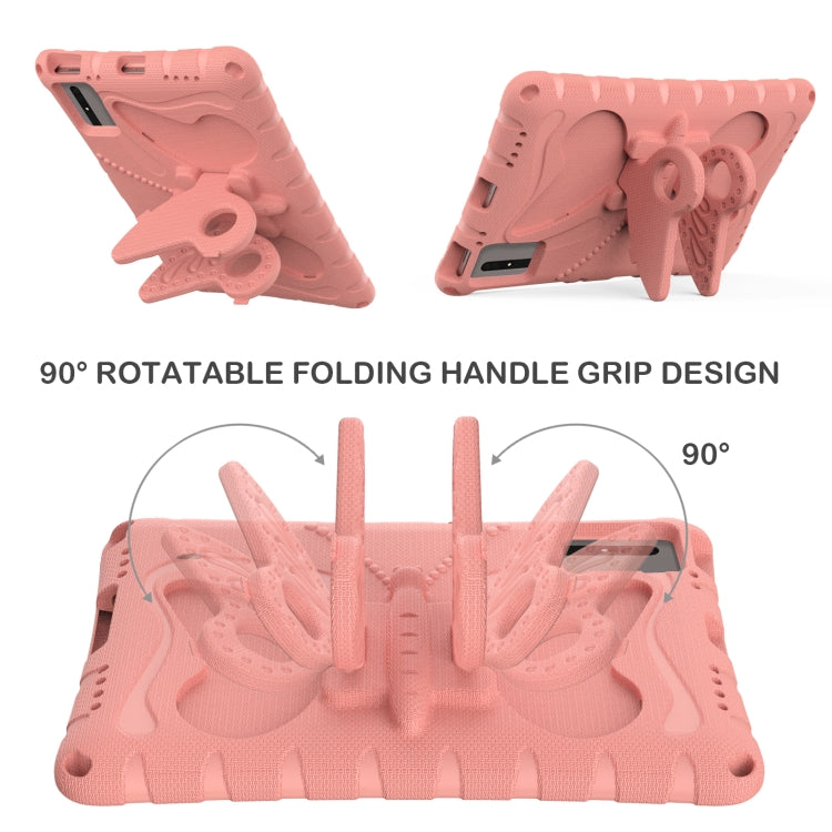 For Honor Tablet V7 11 2021 Butterfly Bracket EVA Shockproof Tablet Case(Pink Orange)