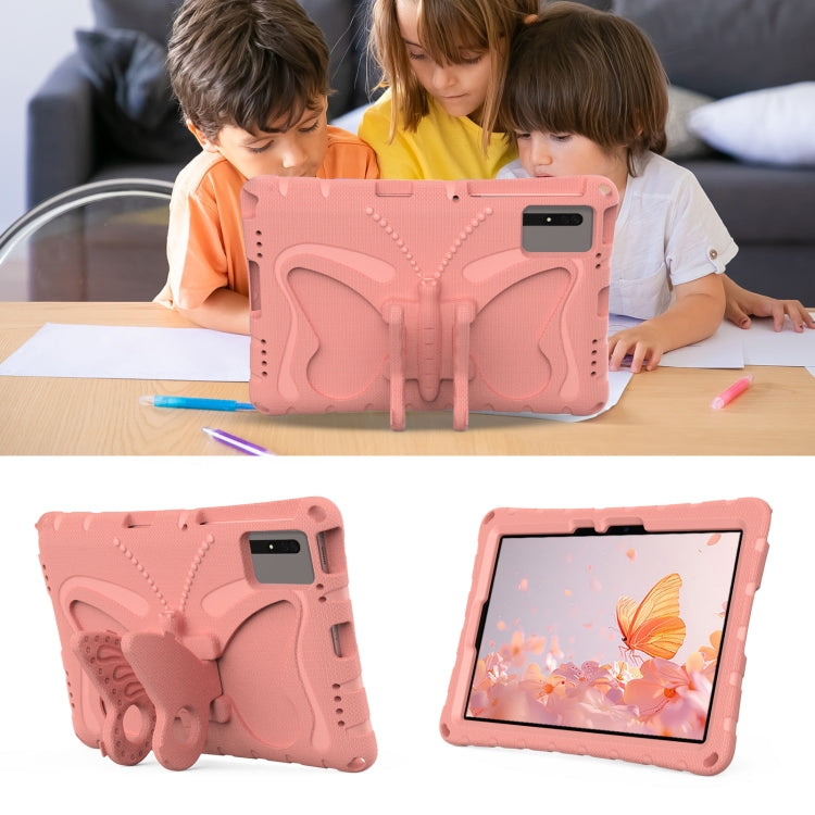 For Honor Tablet V7 11 2021 Butterfly Bracket EVA Shockproof Tablet Case(Pink Orange)