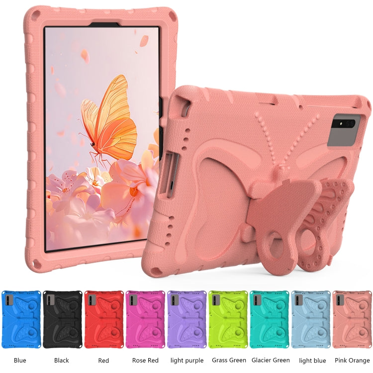 For Honor Tablet V7 11 2021 Butterfly Bracket EVA Shockproof Tablet Case(Pink Orange)