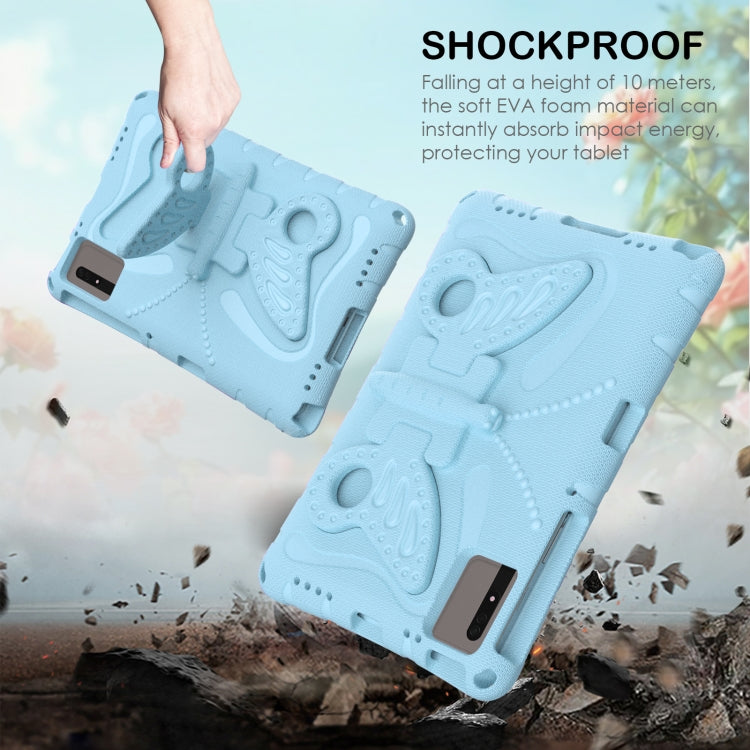 For Honor Tablet V7 11 2021 Butterfly Bracket EVA Shockproof Tablet Case(Light Blue)