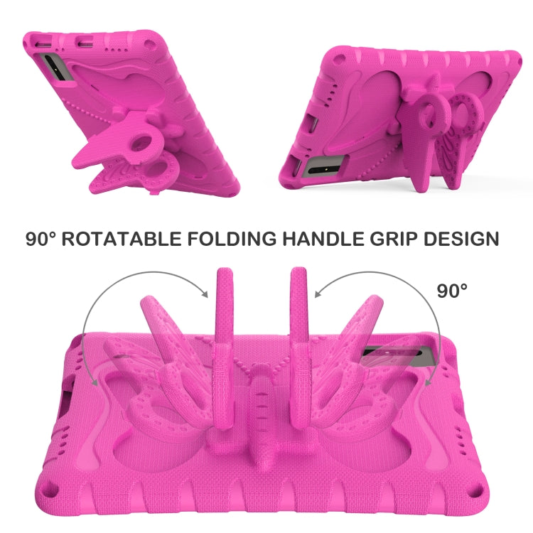 For Honor Tablet V7 11 2021 Butterfly Bracket EVA Shockproof Tablet Case(Rose Red)