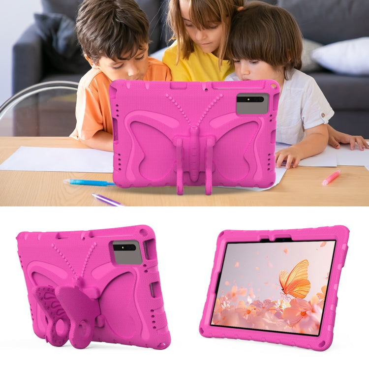 For Honor Tablet V7 11 2021 Butterfly Bracket EVA Shockproof Tablet Case(Rose Red)
