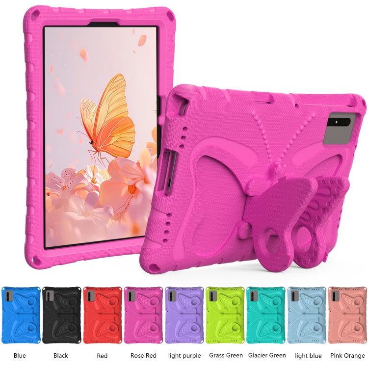 For Honor Tablet V7 11 2021 Butterfly Bracket EVA Shockproof Tablet Case(Rose Red)