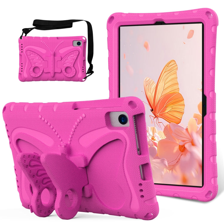 For Huawei MatePad SE 10.4 Butterfly Bracket EVA Shockproof Tablet Case(Rose Red)