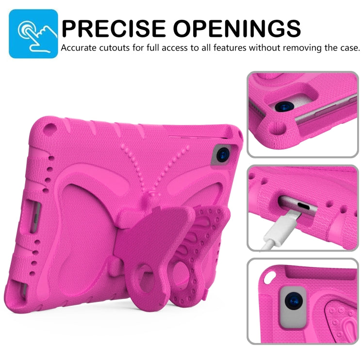For Huawei MatePad SE 10.4 Butterfly Bracket EVA Shockproof Tablet Case(Rose Red)