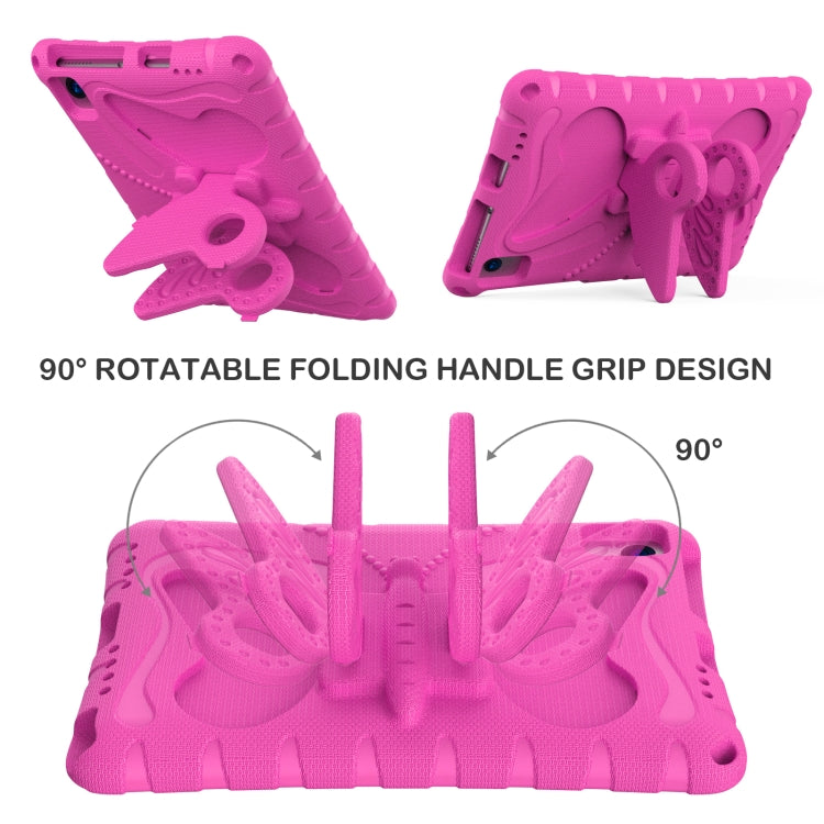 For Huawei MatePad SE 10.4 Butterfly Bracket EVA Shockproof Tablet Case(Rose Red)