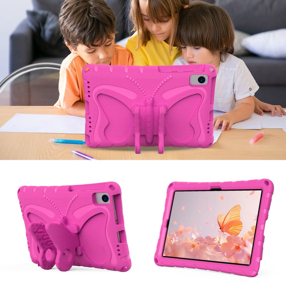 For Huawei MatePad SE 10.4 Butterfly Bracket EVA Shockproof Tablet Case(Rose Red)