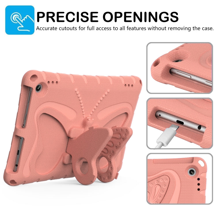 For Amazon Kindle Fire Max 11 2023 Butterfly Bracket EVA Shockproof Tablet Case(Pink Orange)