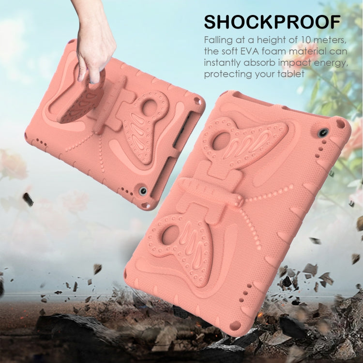 For Amazon Kindle Fire Max 11 2023 Butterfly Bracket EVA Shockproof Tablet Case(Pink Orange)