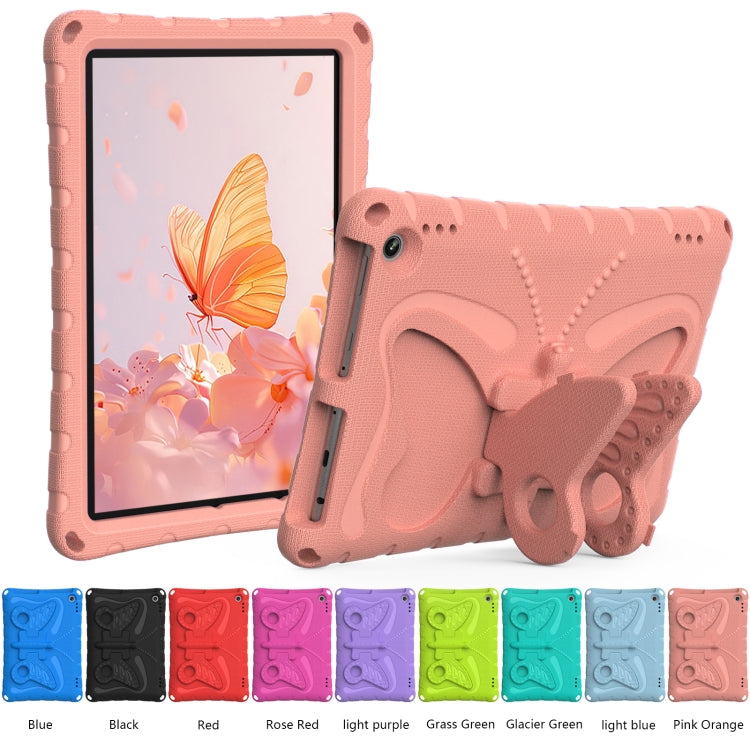 For Amazon Kindle Fire Max 11 2023 Butterfly Bracket EVA Shockproof Tablet Case(Pink Orange)