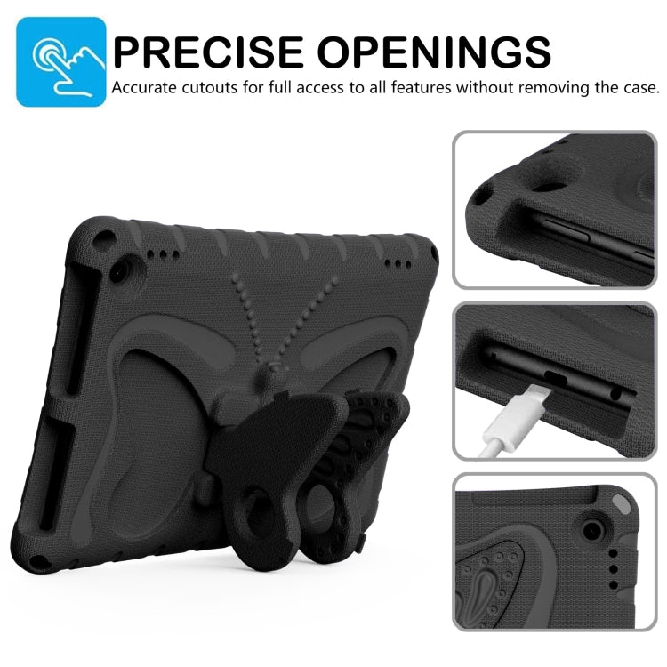 For Amazon Kindle Fire Max 11 2023 Butterfly Bracket EVA Shockproof Tablet Case(Black)