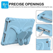 For Amazon Kindle Fire Max 11 2023 Butterfly Bracket EVA Shockproof Tablet Case(Light Blue)