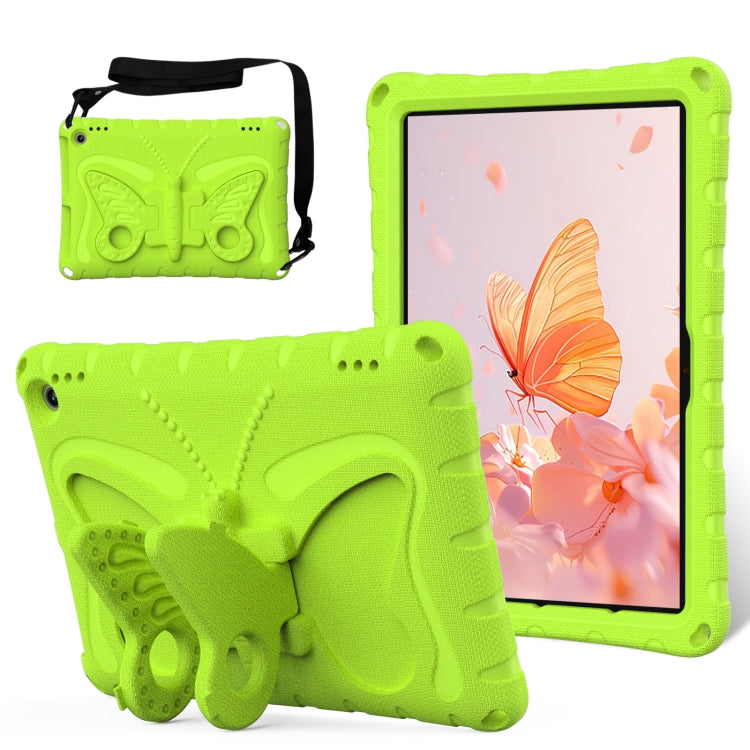 For Amazon Kindle Fire Max 11 2023 Butterfly Bracket EVA Shockproof Tablet Case(Grass Green)