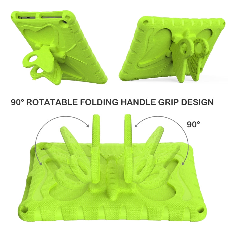 For Amazon Kindle Fire Max 11 2023 Butterfly Bracket EVA Shockproof Tablet Case(Grass Green)