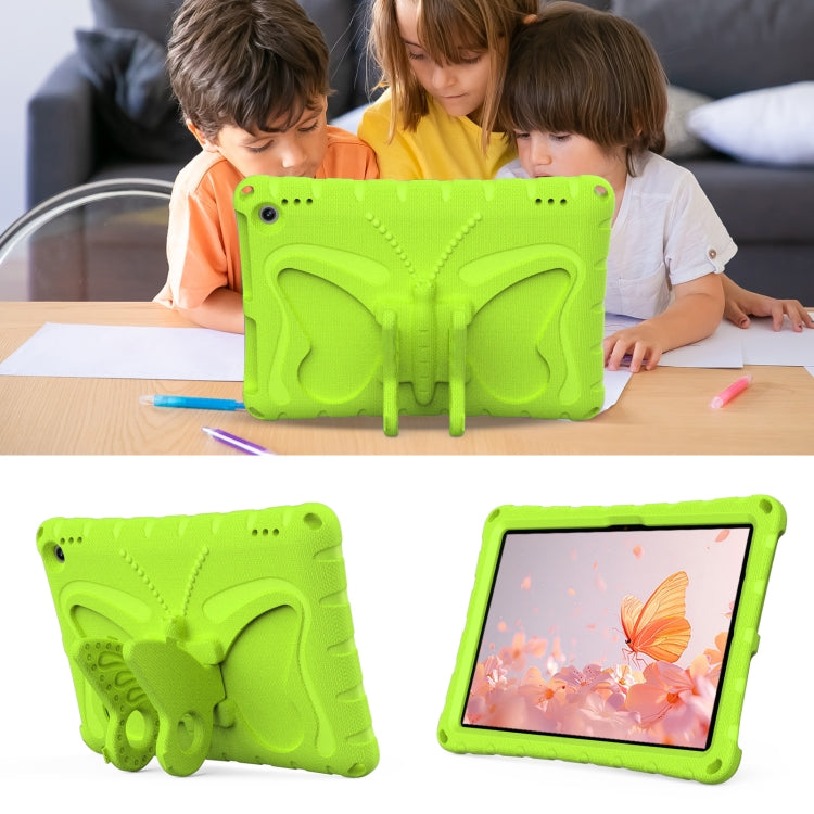 For Amazon Kindle Fire Max 11 2023 Butterfly Bracket EVA Shockproof Tablet Case(Grass Green)