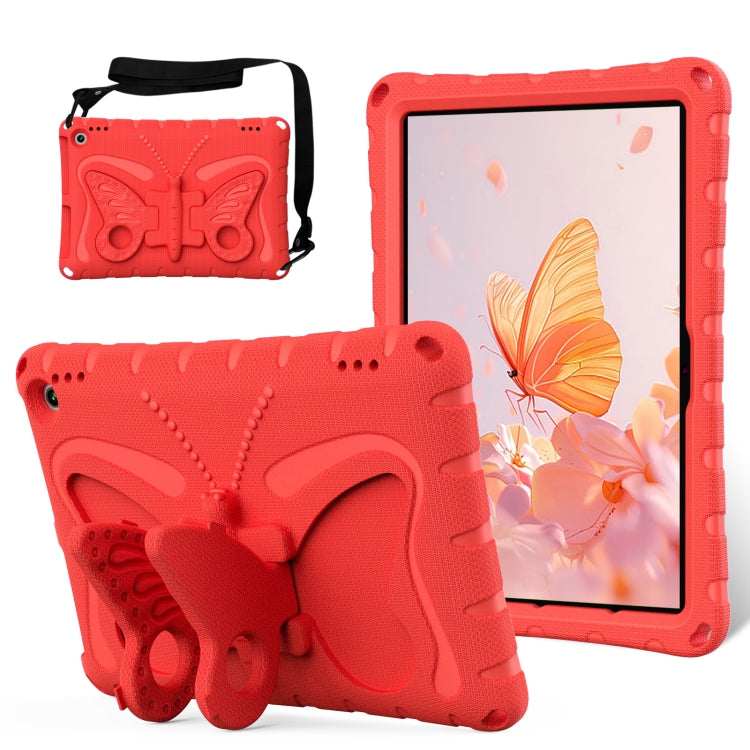 For Amazon Kindle Fire Max 11 2023 Butterfly Bracket EVA Shockproof Tablet Case(Red)