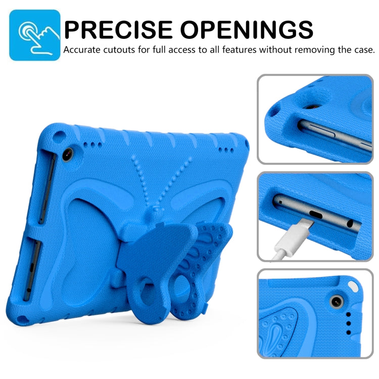 For Amazon Kindle Fire Max 11 2023 Butterfly Bracket EVA Shockproof Tablet Case(Blue)