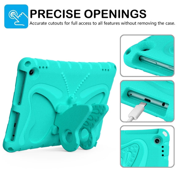 For Amazon Kindle Fire Max 11 2023 Butterfly Bracket EVA Shockproof Tablet Case(Mint Green)