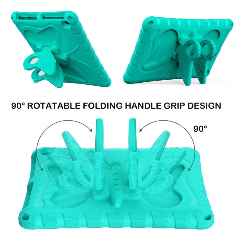 For Amazon Kindle Fire Max 11 2023 Butterfly Bracket EVA Shockproof Tablet Case(Mint Green)