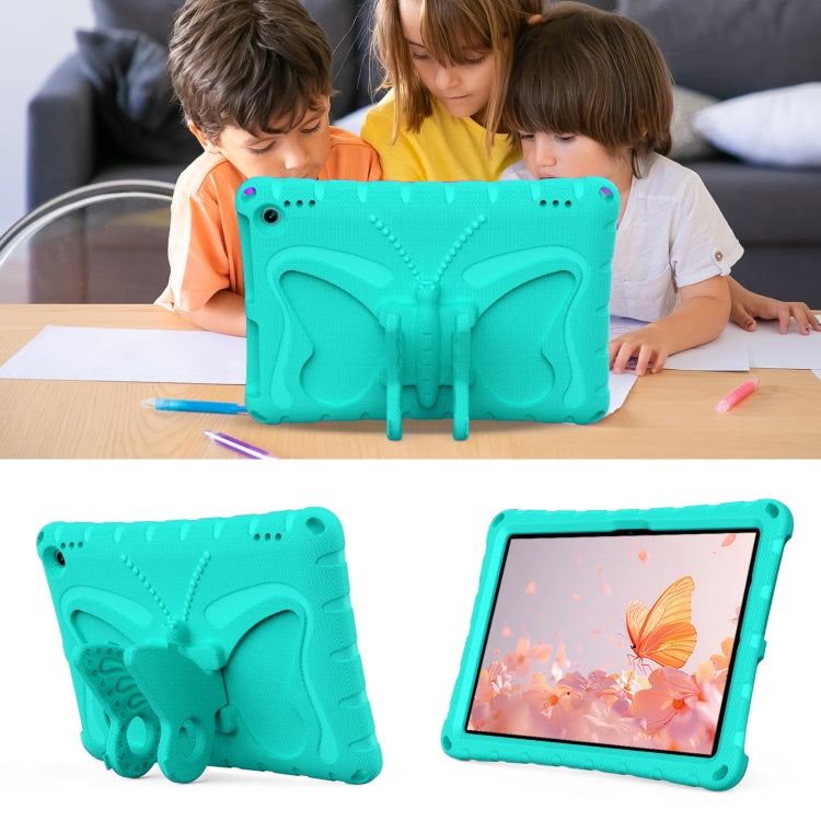 For Amazon Kindle Fire Max 11 2023 Butterfly Bracket EVA Shockproof Tablet Case(Mint Green)