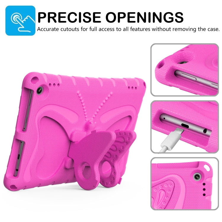 For Amazon Kindle Fire Max 11 2023 Butterfly Bracket EVA Shockproof Tablet Case(Rose Red)