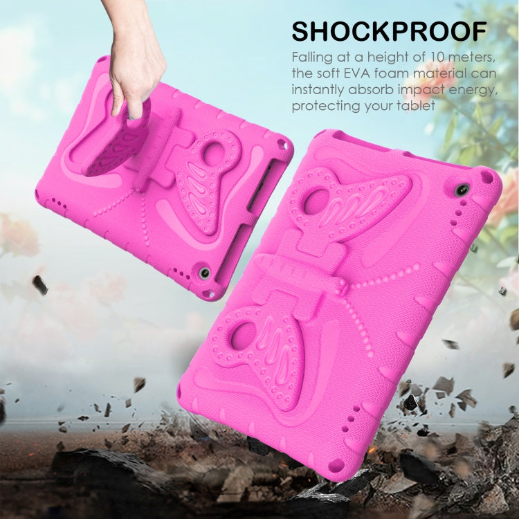 For Amazon Kindle Fire Max 11 2023 Butterfly Bracket EVA Shockproof Tablet Case(Rose Red)