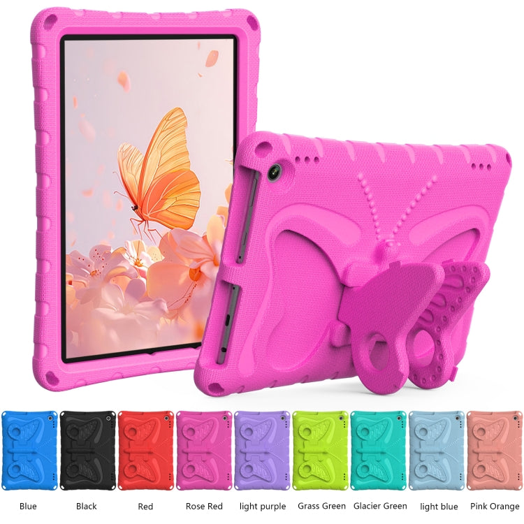 For Amazon Kindle Fire Max 11 2023 Butterfly Bracket EVA Shockproof Tablet Case(Rose Red)