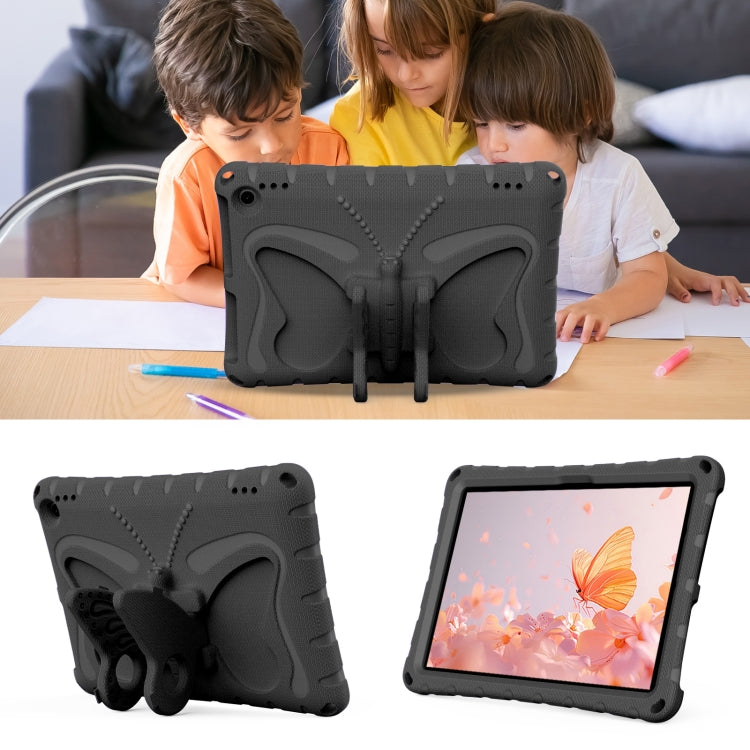 For Amazon Kindle Fire HD10 2021/2023 Butterfly Bracket EVA Shockproof Tablet Case(Black)