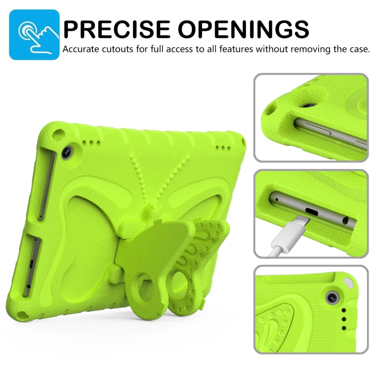 For Amazon Kindle Fire HD10 2021/2023 Butterfly Bracket EVA Shockproof Tablet Case(Grass Green)