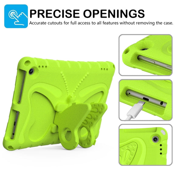 For Amazon Kindle Fire HD10 2021/2023 Butterfly Bracket EVA Shockproof Tablet Case(Grass Green)