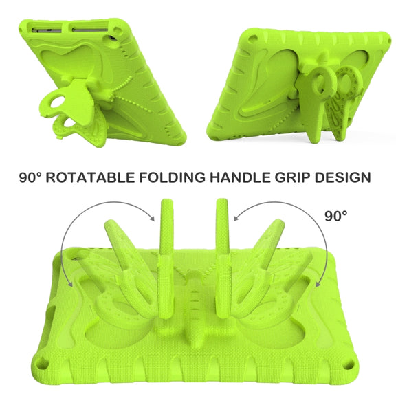 For Amazon Kindle Fire HD10 2021/2023 Butterfly Bracket EVA Shockproof Tablet Case(Grass Green)