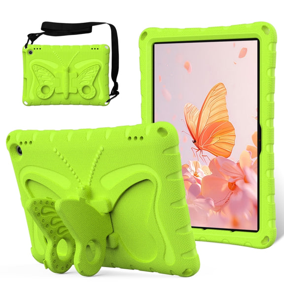 For Amazon Kindle Fire HD10 2021/2023 Butterfly Bracket EVA Shockproof Tablet Case(Grass Green)